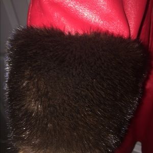 Red Leather Mink Coat